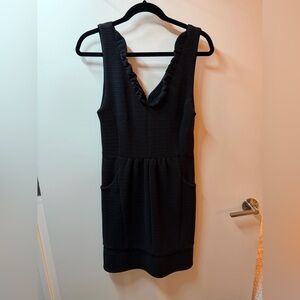 Black Textured Dress w. Pockets